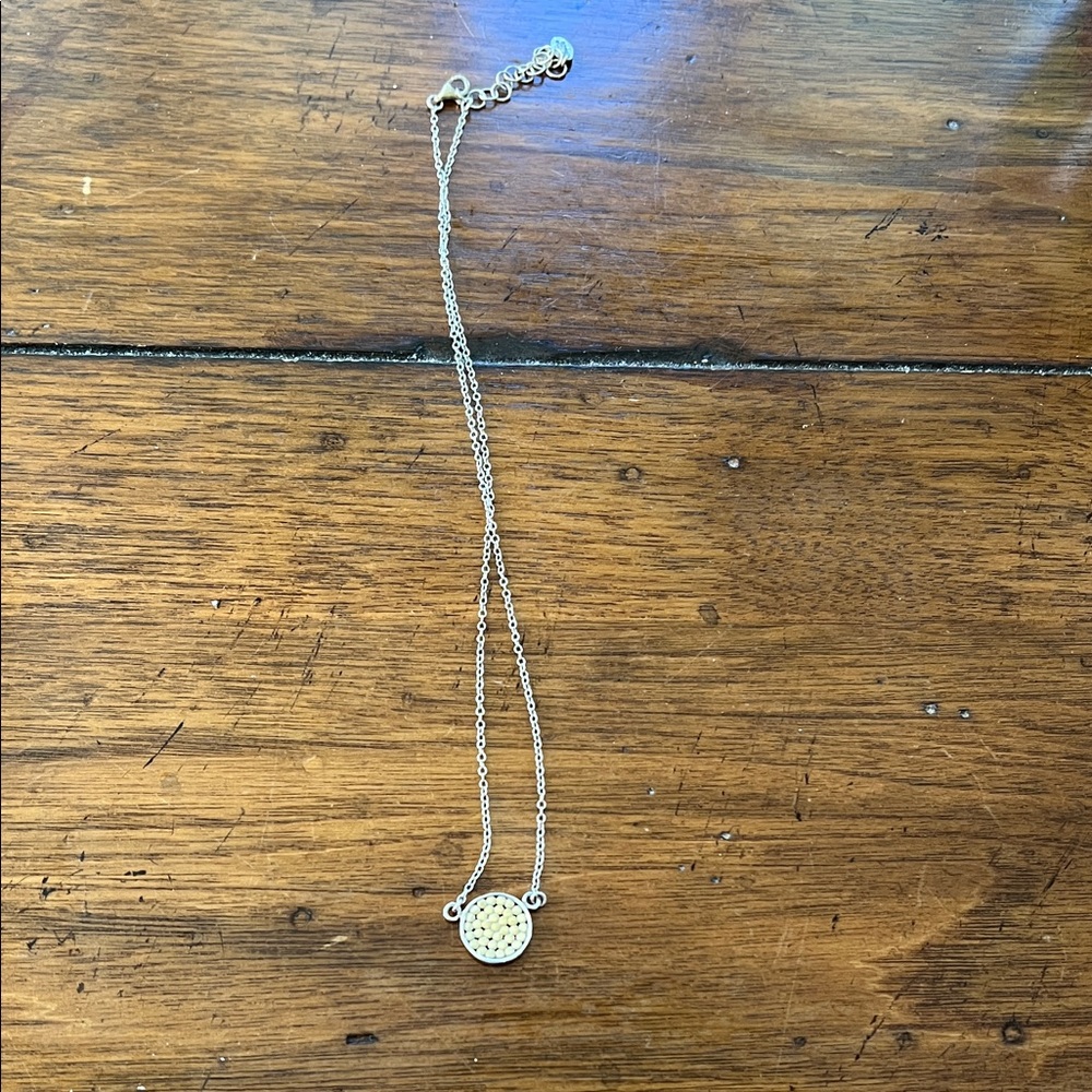 Anna Beck Silver Necklace with Cream Pavé Pendant